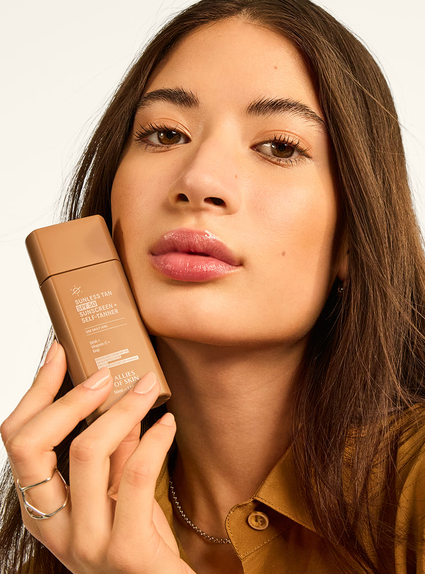 Allies of Skin - 2 Exclusive Gifts for Summer & Save Up to 25 4 Sunless Tan SPF 50 Sunscreen + Self-Tanner